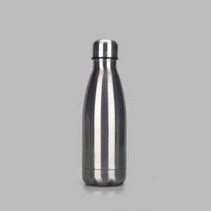 Stainless Steel Vacuum Insulated Water Bottle Bullet Shape Travel <b>Flask</b> Minimalist Design Double Wall Thermos White Silver - Product Image 2