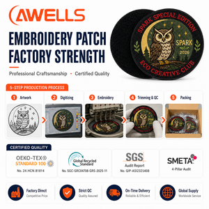 Écussons personnalisés 3D brodés sur mesure pour le club Eco Creative, badges d'identification professionnels à scratch AWELLS - Product Image 4