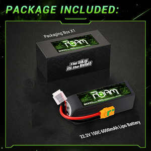 Batterie Lipo 22,2 V 6200 mAh 6S 90C avec boîtier souple et connecteur EC5 pour avions RC, quadricoptères, hélicoptères, voitures, camions et bateaux - Product Image 5