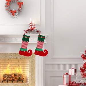 Pafu 2024 nouveau noël grand <span class=keywords><strong>elfe</strong></span> rayure père noël <span class=keywords><strong>bas</strong></span> décor chaussette fête fournitures suspendus <span class=keywords><strong>bas</strong></span> de noël - Product Image 5