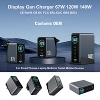 Cargador USB Tipo C GaN de Fábrica, 25W 45W 65W 100W 140W PPS QC, Adaptador de Carga Rápida para Teléfono Móvil con Certificado KC