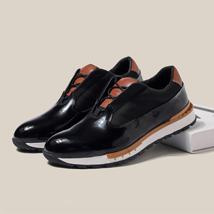 Chaussures décontractées pour hommes, baskets en cuir de vache véritable, design personnalisé, respirantes, tendance mode pour hommes - Product Image 2
