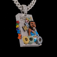Colgante de Lujo Personalizado de Plata de Ley 925 con Moissanita, Diseño de Rapero de Dibujos Animados en 3D, Esmalte Colorido, para Hombre, Regalo de Moda
