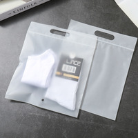 Refermable clair t-shirt vêtements chapeau sweats à capuche maillots de bain chaussettes emballage en plastique personnalisé imprimé Logo joint avec poignée PE sac à fermeture éclair