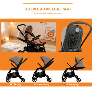 Passeggino di Lusso Land Leopard 3-in-1 con Funzione Dondolo e Sacco Nanna, Materiale in Lega, per Bambini fino a 3 Anni, Rotazione a 360° con Un Solo Pulsante - Product Image 4