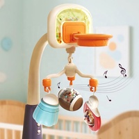 Mobile musical rotatif pour berceau de bébé, jouet suspendu au lit, hochet pour nouveau-né, clochette de lit pour l'éveil et le développement
