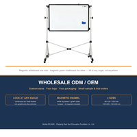 Tableau blanc mobile magnétique double face avec cadre en aluminium et panneau pour craie, vente en gros uniquement, ODM OEM