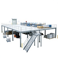 Étagère de mezzanine HONGXIN robuste sans boulons en acier laminé à froid, revêtement poudré, protection contre la corrosion, réglable, haute capacité de charge, 2/3 niveaux