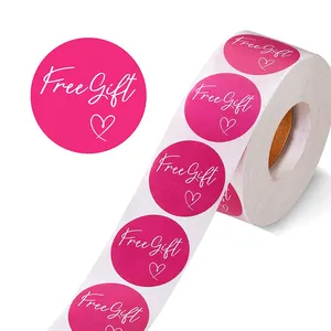 Best sales promotional custom printing stickers thermal round label roll for gift package