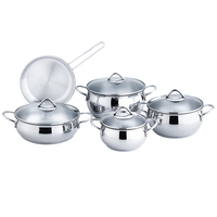 Ensemble de casseroles et poêles en acier inoxydable à fond à induction en forme de pomme de haute qualité