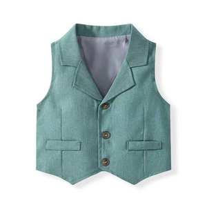 Conjunto de Primavera para Bebé Niño, <span class=keywords><strong>Traje</strong></span> Formal Infantil, Vestido de Fiesta, 4 Piezas, Chaleco, <span class=keywords><strong>Camisa</strong></span> Blanca, <span class=keywords><strong>Corbata</strong></span> de Moño - Product Image 3