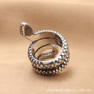 Snake <b>Ring</b> Men's Stainless Steel Animal Shape Punk Style Gift Jewelry <b>Silver</b> Gold Black Color - Product Image 5