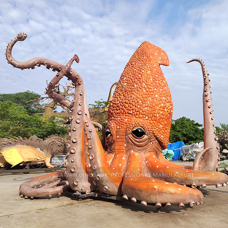 巨大なタコリアルなタコの像海の動物アニマトロニックカワ工場