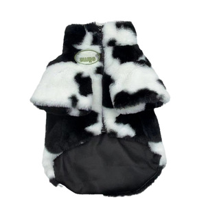 Manteau en coton imprimé vache pour animaux de compagnie, vêtements d'hiver chauds pour petits et moyens chiens, Teddy Bichon Sherry - Product Image 4