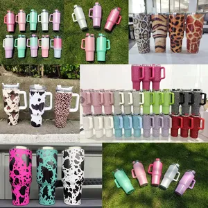 2025 Free Samples Travel Mug Stainless Steel Double Wall Vacuum Insulated Custom <b>Coffee</b> Cups 40oz Tumbler With Handle - Product Image 5