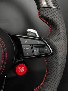 Fibre de carbone personnalisée pour le bouton de démarrage/arrêt du volant pour les modèles <span class=keywords><strong>Audi</strong></span> <span class=keywords><strong>RS</strong></span> B9 (A3/A4/A5/A6/S3/S4/S5/R8/RS3/Q5) perforée - Product Image 6