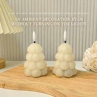 Lampe de chevet LED MSBN en forme de sapin de Noël, veilleuse décorative en plastique souple, bougie décorative pour chambre à coucher, cadeau de fête