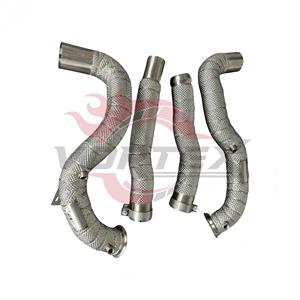 Tuberías de Escape Térmicamente Blindadas Vortex para Mercedes-Benz AMG GT GTS 4.0T con Manta Térmica de Alta Temperatura y Tuberías de Conexión, Juego de 4 Piezas - Product Image 5