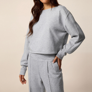 Conjunto de ropa deportiva personalizada 0em al por mayor, sudadera de manga larga con pantalones de chándal para mujer, ropa activa con estampado personalizado - Product Image 4