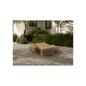 Mesa de Centro Devora con Acabado de Madera Veteada, Diseño Moderno y Elegante con Detalles Metálicos para Sala de Estar, Mueble para el Hogar - Product Image 5