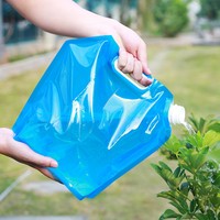 Sans BPA Qualité Alimentaire 1.5L 2.5L 5L 10 Litres Grande Taille En Plastique Portable Camping En Plein Air Bleu Clair Sacs À Eau Pochettes Pliables
