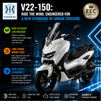 Maxi-scooter 150 cm³ refroidi par eau EURO 5, moteur essence 4 temps, CVT, frein EBS, Bosch EFI, pour la ville et la route