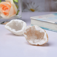 Géode de cristal d'agate blanche naturelle, spécimen minéral de cristal de quartz, décoration d'intérieur, vente en gros