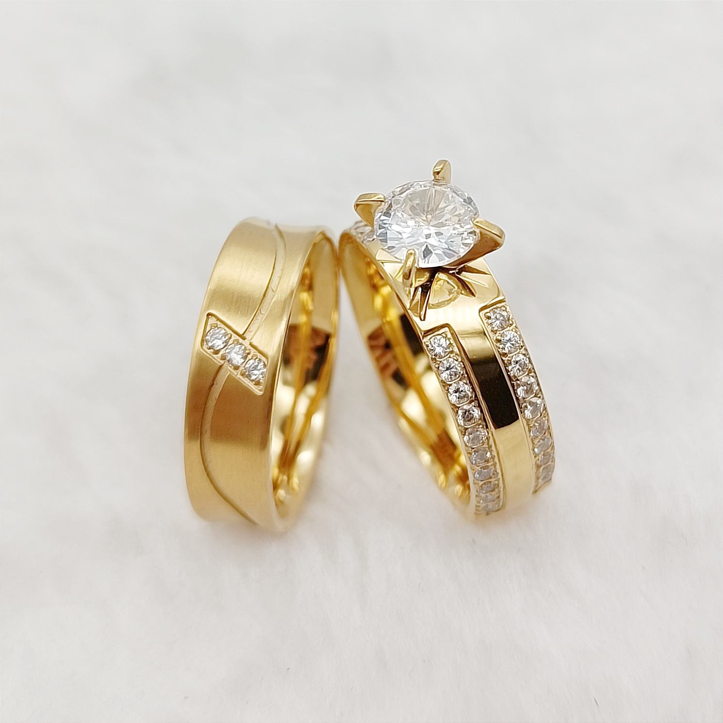 Shop Our Selection of 24K Gold-Plated Diamond Engagement Rings