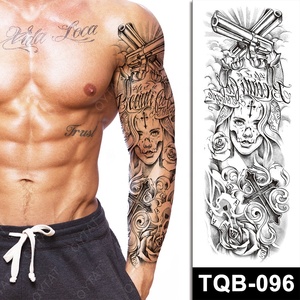 All'ingrosso diversi disegni CMYK Colourful di alta qualità di lunga durata impermeabile <span class=keywords><strong>stampa</strong></span> a inchiostro temporanea tatuaggio a braccio pieno da uomo - Product Image 3