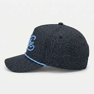 Casquette de baseball structurée Gorpcore 5 panneaux avec impression intégrale, broderie 3D en relief personnalisée, marque privée, pour les marques - Product Image 3