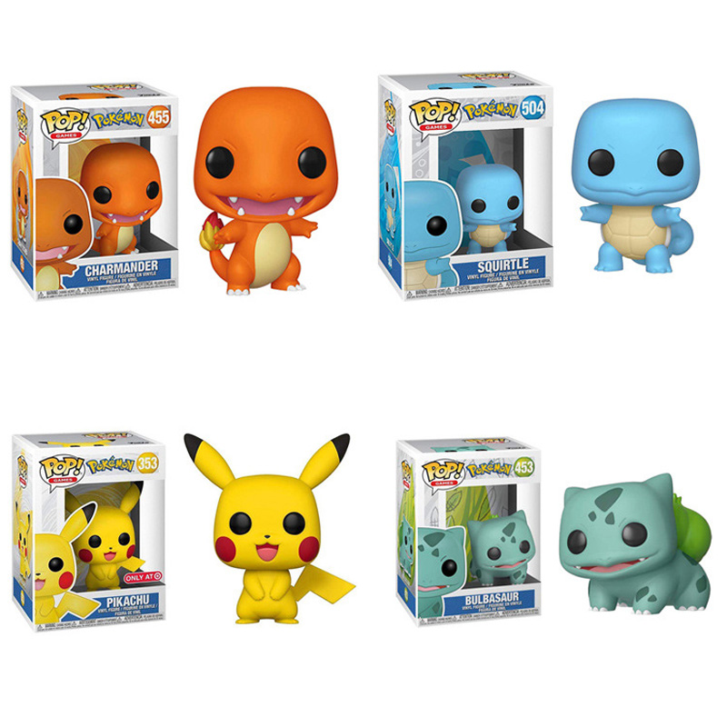 Экшн-фигурки Funko Pop Poke Monster Pika 453 Bulbasaur 455 чармандер 504 Сквиртл модели игрушки