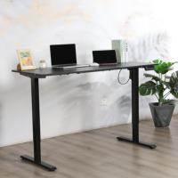 Elektrisch verstelbaar ergonomisch zit-sta bureau met USB-poorten, hoogteverstelbaar, stalen houten blad, kantoorcomputerbureau (groothandel)