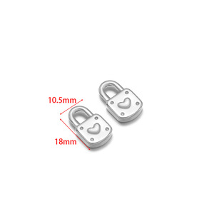 Gold & <b>Silver</b> Plated Stainless Steel Cute Heart Lock <b>Charms</b> Unisex Fashion Pendants for DIY Jewelry Making Gift - Product Image 4