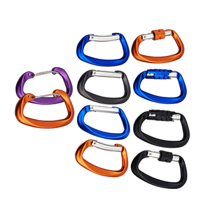 Cheap price safety attractive style aluminum carabiner D snaped hook screw lock Black - Product Image 1