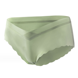 Biancheria intima di seta di ghiaccio senza cuciture per donne incinte pantaloni Bikini prenatali di supporto addominale a vita alta stile Sexy - Product Image 1