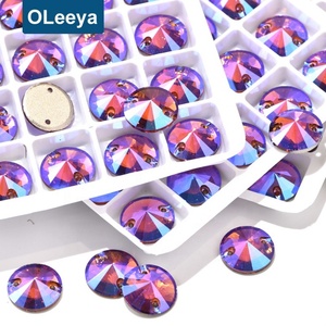 Factory Direct Sale Best 5A K9 Glass Flatback Round <b>Crystals</b> 12mm 280pcs/Box Rivoli Sew on Rhinestones for Garment - Product Image 3