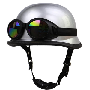 Duitse stijl motorfiets halfhelm open gezicht heren dames voor volwassenen, nieuwigheid halfhelm Cruiser Scooter Chopper S-XXL - Product Image 6