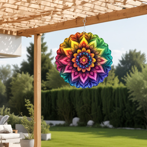 Nhà Máy Trực Tiếp 10 Inch Hiện Đại Mandala Kim Loại Gió Spinner Tùy Chỉnh Mô Hình Trong Nhà Vườn Treo Trang Trí - Product Image 3