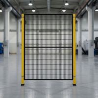 Clôture de sécurité industrielle robuste jaune et noire, facile à installer, pour robot professionnel, usage intensif