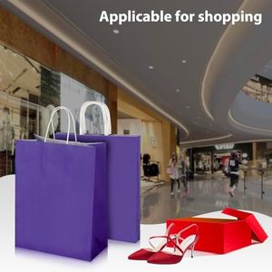 Bolsas de Papel Kraft Moradas con Asas, para Fiestas de Cumpleaños, Compras, Reciclables, Personalizables, para Llevar Comida - Product Image 5