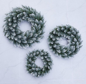 Guirlande de Noël en PVC de luxe écologique de 40 cm avec flocons de neige blancs pour décoration extérieure et <span class=keywords><strong>porte</strong></span> d'entrée – Vente directe usine - Product Image 2