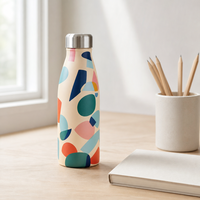 Bouteille d'eau isotherme grande capacité 500 ml, intérieur en acier inoxydable 304, extérieur en acier inoxydable 201, bouchon à vis