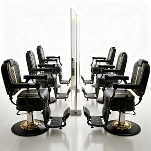 Ghế làm tóc cao cấp khung kim loại đen, nội thất salon sang trọng, ghế cắt tóc đặt làm riêng - Product Image 2