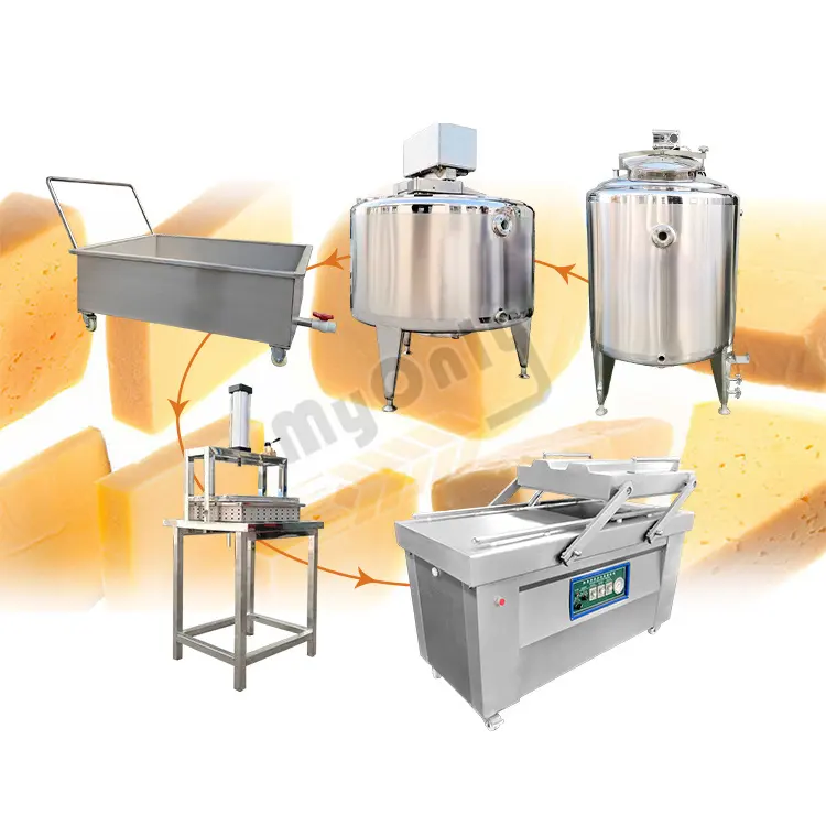 MYONLY Mozzarella Cheese Make Machine Cheese Curd Vat 200 Liter Dairy Process Line Margarine Pneumatic Press Machine