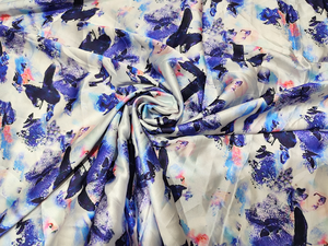 Tela Satén Estampada 100% Poliéster Suave y Lisa Multicolor para Manualidades de Costura, Diseño de Vestidos de Novia y Decoración - Product Image 3