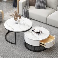 Table basse en dalle de roche souple de luxe léger pour petits appartements, salon, balcon - Design moderne, aucun assemblage requis