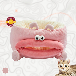 Divertido monstruo cerrado gato de peluche cama cueva para gatos de interior y perros pequeños cálido invierno casa para mascotas cabaña - Product Image 1