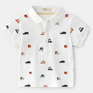 New Product Bulk Buy From China Children Print <b>Cartoon</b> Car Polo 100 Cotton Short Sleeve T-shirt - Product Image 6