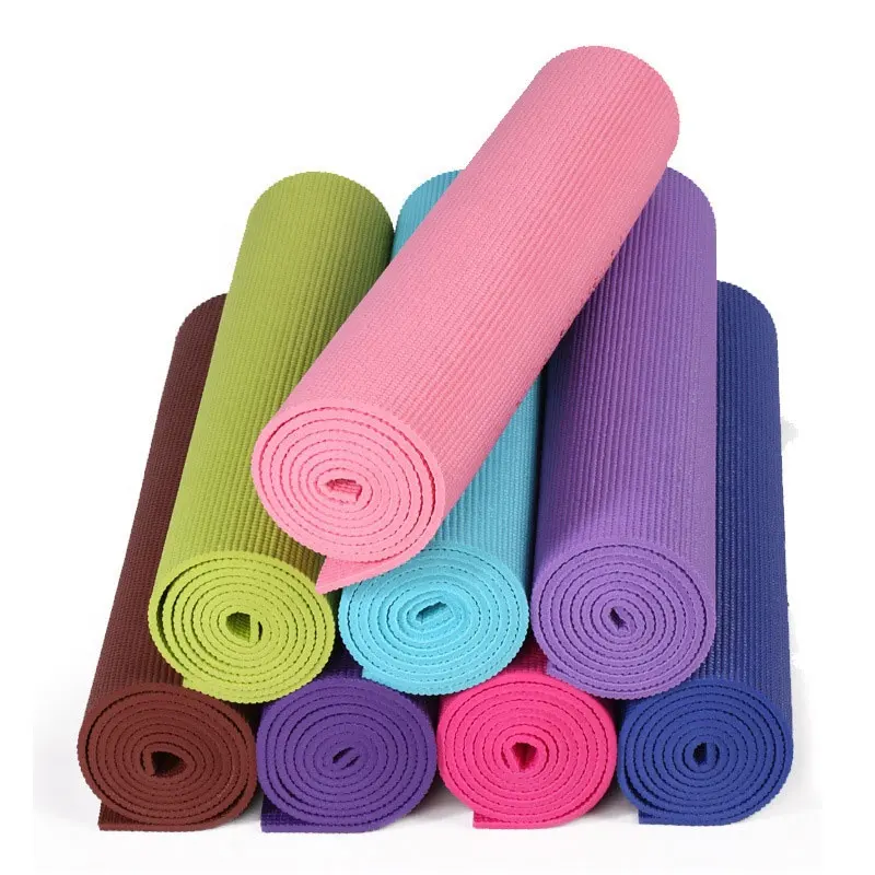 Matras Yoga PVC motif kustom, matras Yoga ramah lingkungan, matras latihan Label pribadi antiselip 8mm