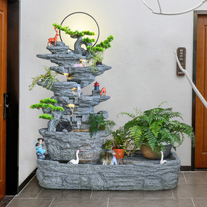 Fuente de Agua Decorativa con Rocas Artificiales Quanfangyuan 8101, Decoración de Jardín para Exteriores, Elemento Paisajístico Feng Shui - Product Image 1